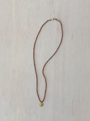 Red Zircon and 18K and Diamond Pendant Necklace