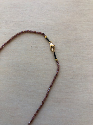 Red Zircon and 18K and Diamond Pendant Necklace