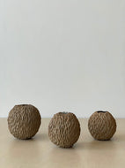 Hand Carved Stone Vase in Apricot