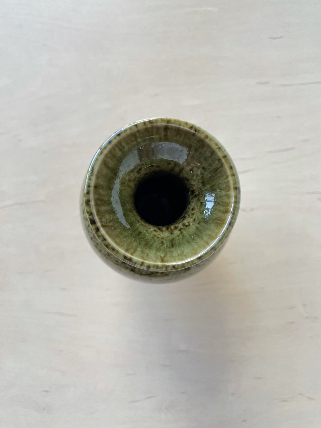 Vintage Studio Ceramic Vase in Speckled Olive