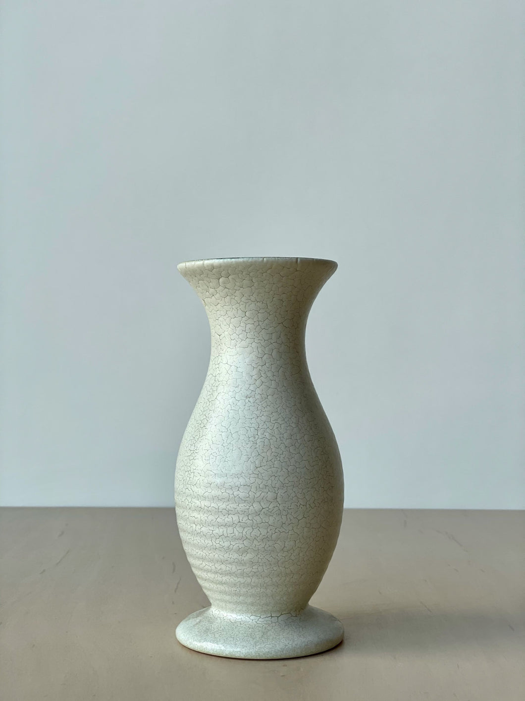 Vintage White Crackled Glaze Ceramic Vase