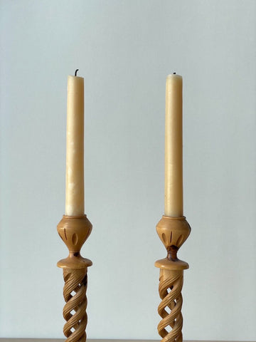 Vintage Carved Candlestick Holders