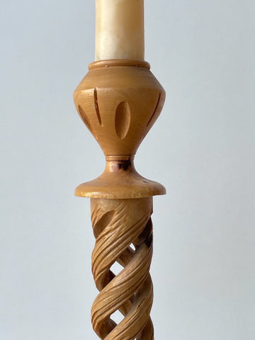 Vintage Carved Candlestick Holders