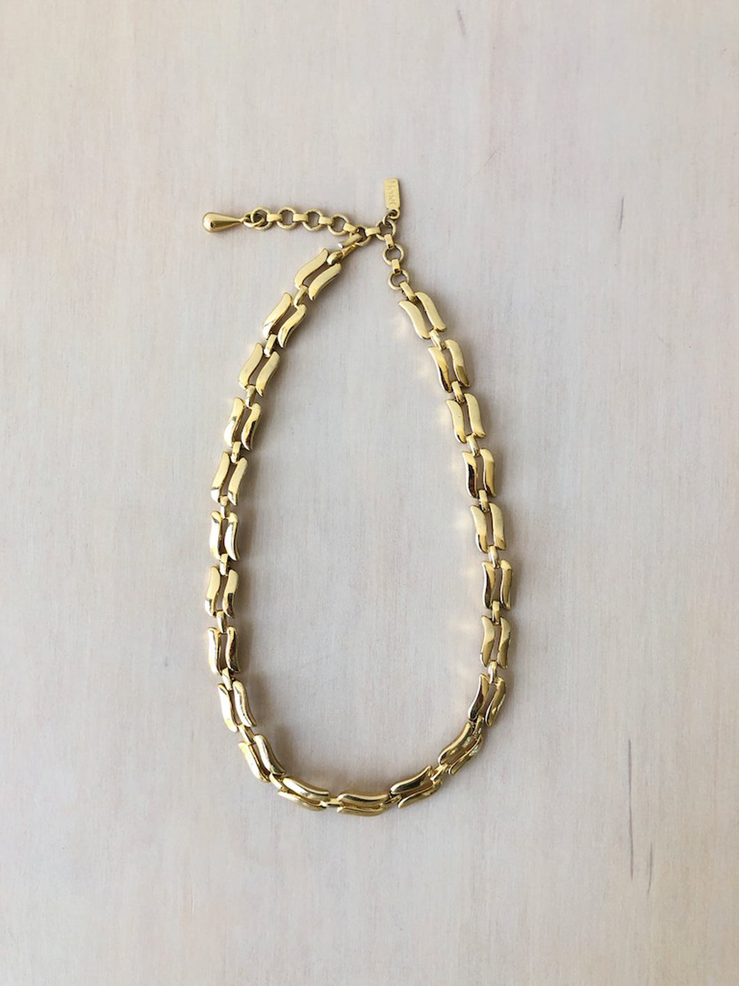 Vintage Goldtone Swish Link Necklace