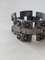 Silver Link Bracelet with Floral Detail
