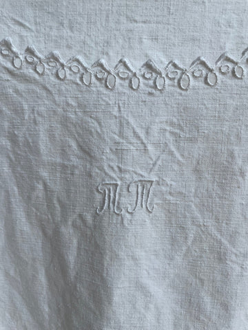 Vintage Monogrammed Linen Work Dress