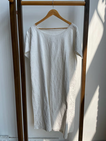 Vintage Monogrammed Linen Work Dress