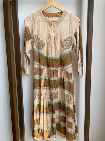 Vintage Indian Block Print Kaftan